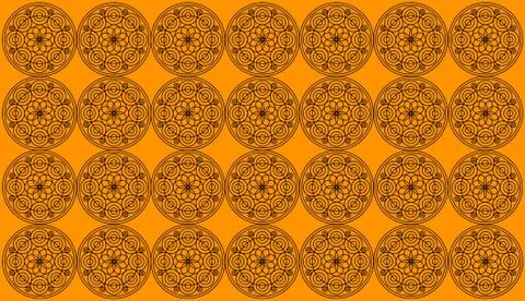 Seamless pattern tile with round floral mandalas. Islam, Yoga, Arabic, Indian Illustrazione stock