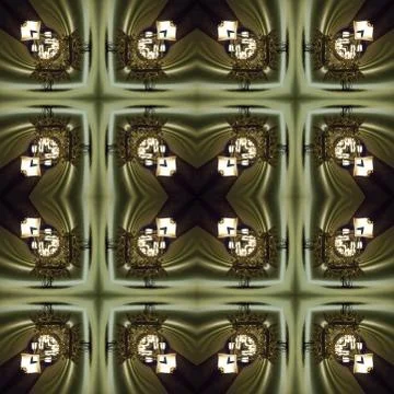 The seamless pattern of the tile is a square kaleidoscope in chocolate tones. Stock Photos