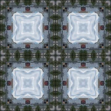 The seamless pattern of the tile is a square kaleidoscope in chocolate tones. Stock Photos
