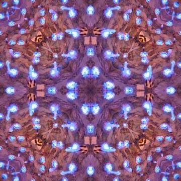 The seamless pattern of the tile is a square kaleidoscope in chocolate tones. Stock Photos
