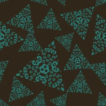 Seamless pattern tile with triangle mandalas. Vintage decorative elements. Hand Stock Illustration