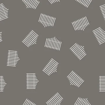 Seamless pattern timber white fence cartoon vector Stock Illustration