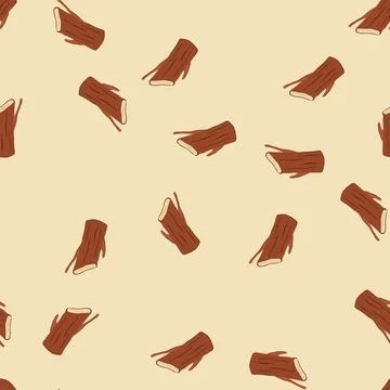 Seamless pattern timber wood log cartoon vector Stockillustratie