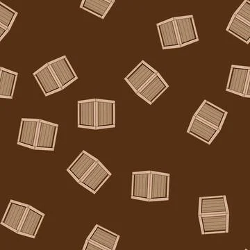 Seamless pattern timber wooden crate cartoon vector イラスト素材