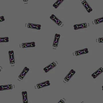 Seamless pattern timbre speaker music cartoon vector 스톡 일러스트