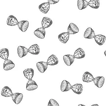 Seamless pattern time hourglass sketch hand drawn Stock Illustration