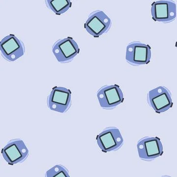 Seamless pattern time stopwatch cartoon vector Illustrazione stock