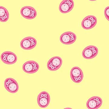 Seamless pattern time wall clock cartoon vector Stock Illustration