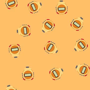 Seamless pattern timer stopwatch cartoon vector イラスト素材