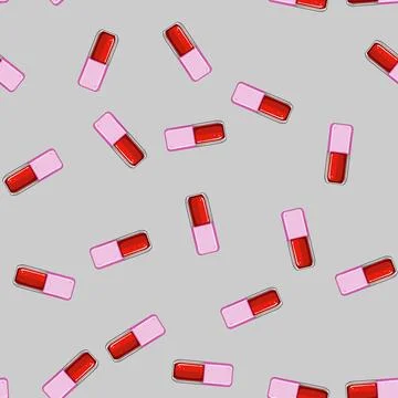 Seamless pattern tinted lip gloss cartoon vector 스톡 일러스트