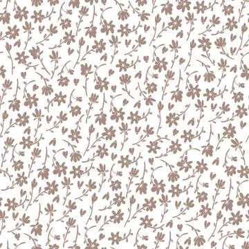 Seamless pattern of tiny field flowers. Stock Illustration