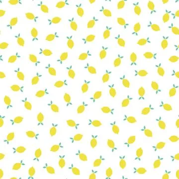 Seamless pattern with tiny lemons Stock Illustration