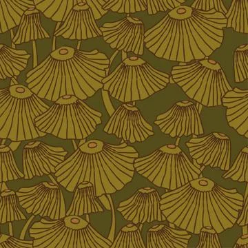 Seamless pattern with tiny mushrooms. Stock Illustration