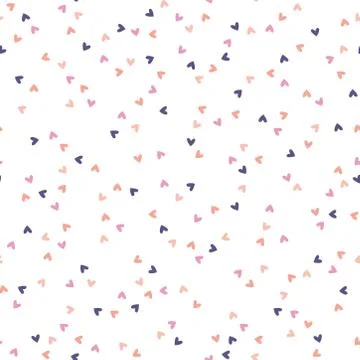Seamless pattern with tiny pink and purple hearts Stock Illustration