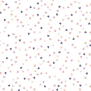 Seamless pattern with tiny pink and purple hearts Stock Illustration