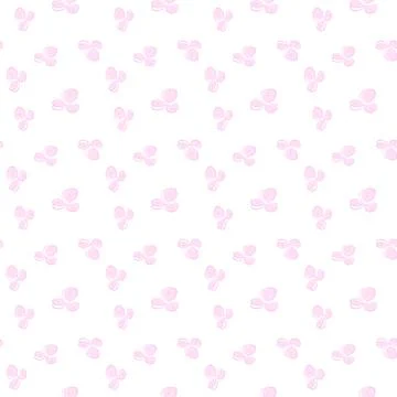 Seamless pattern of tiny pink flowers with three petals on white in soft hand Illustrazione stock