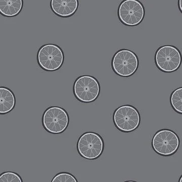 Seamless pattern tire wheel bike cartoon vector Illustrazione stock