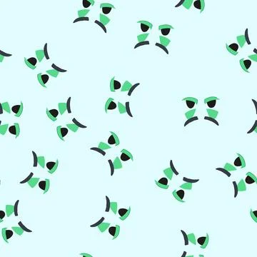 Seamless pattern tired eye emotions cartoon vector Stock Illustration