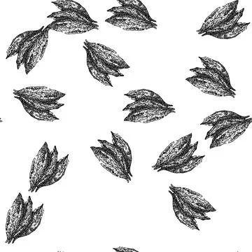 Seamless pattern tobacco leaf dry sketch hand drawn Stock Illustration