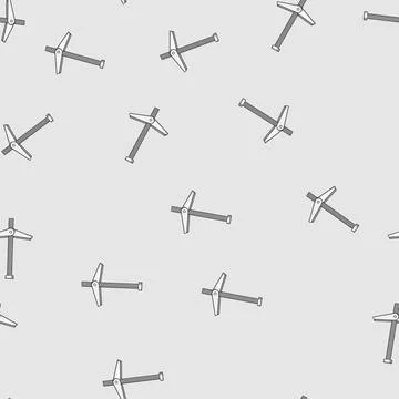 Seamless pattern Toggle bolt fastener for drywall construction mounting 스톡 일러스트