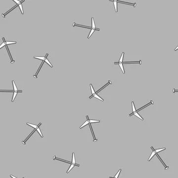 Seamless pattern Toggle bolt fastener for drywall construction installation Illustrazione stock
