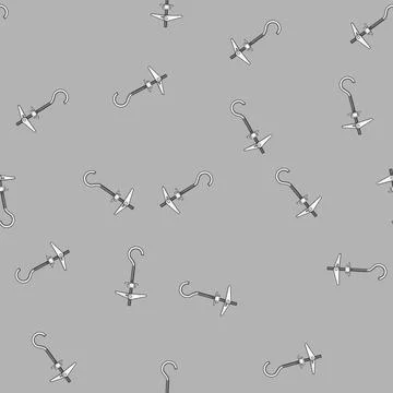 Seamless pattern Toggle bolt mechanism with hook for drywall installation Stock Illustration