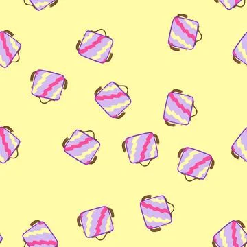 Seamless pattern toiletry cosmetic pouch cartoon vector イラスト素材