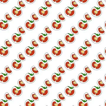 Seamless pattern Tomato (EPS, vector) Stock Illustration