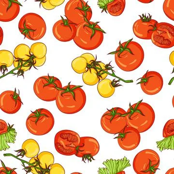 Seamless pattern tomatoes Stock Illustration