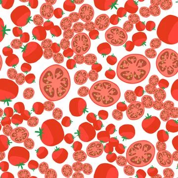 Seamless pattern with tomatoes Stock Illustration