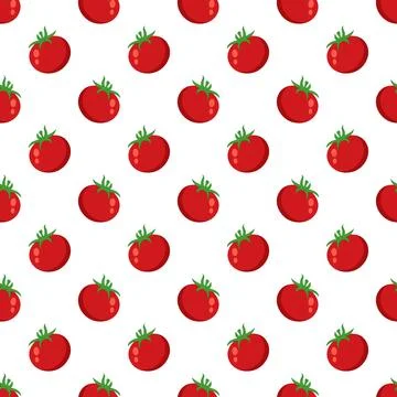 Seamless pattern with tomatoes vector graphics. Stock Illustration