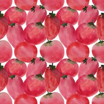 Seamless pattern with tomatoes on a white background. Stock Illustration