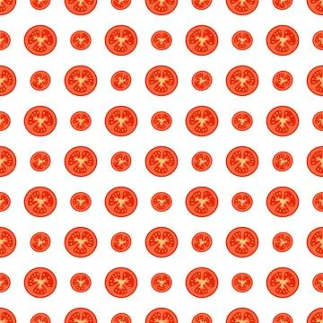 Seamless pattern with tomatoes on white background Stock-Illustration
