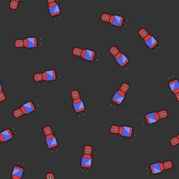 Seamless pattern tool car diagnostic scanner cartoon vector イラスト素材