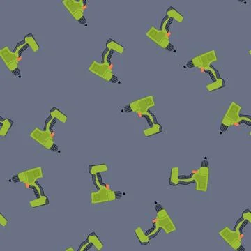 Seamless pattern tool drill cartoon vector Stockillustratie