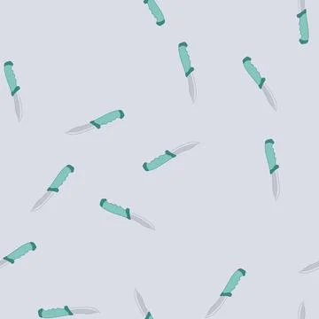 Seamless pattern tool knife camping cartoon vector Stock Illustration