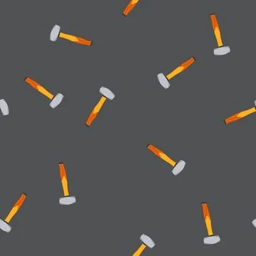 Seamless pattern tool mason s hammer cartoon vector Stock Illustration