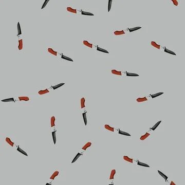 Seamless pattern tool military knife cartoon vector Stock Illustration