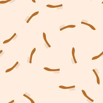 Seamless pattern tool mushroom brush cartoon vector 스톡 일러스트