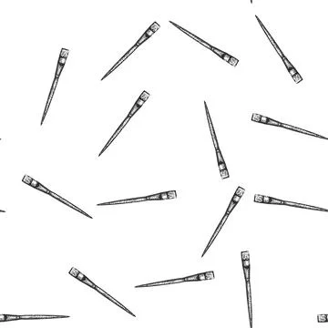 Seamless pattern tool paint brush sketch hand drawn Illustrazione stock