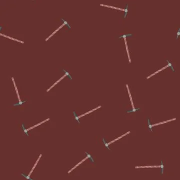 Seamless pattern tool pickaxe cartoon vector Stock Illustration