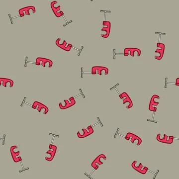 Seamless pattern tool pipe cutter cartoon vector Stock Illustration