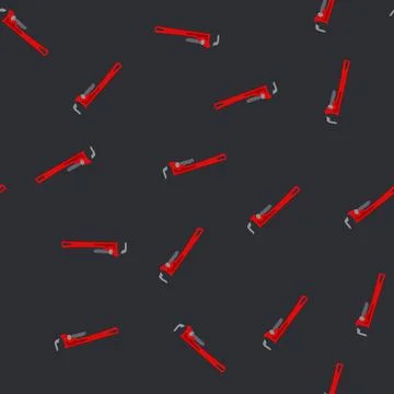 Seamless pattern tool pipe wrench cartoon vector Stock Illustration
