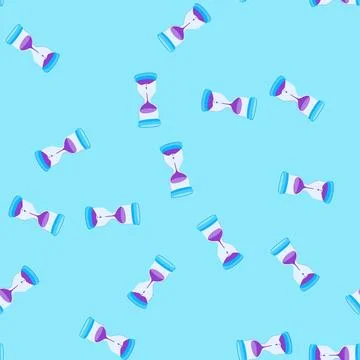 Seamless pattern tool sand timer kids cartoon vector 스톡 일러스트