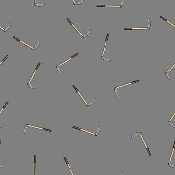 Seamless pattern tool scythe cartoon vector Stockillustratie