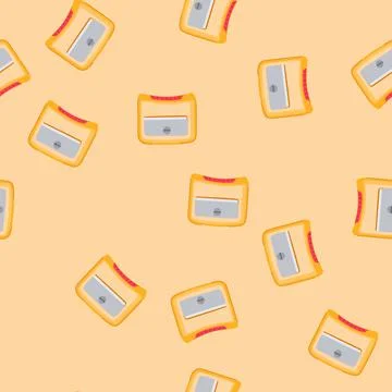 Seamless pattern tool sharpener pencil cartoon vector Illustration