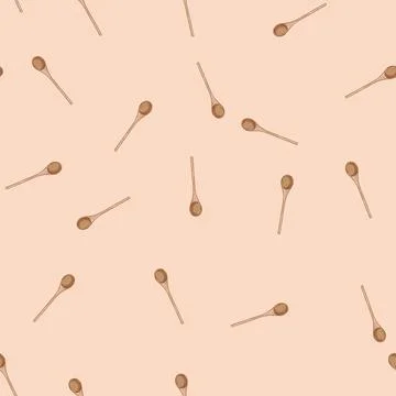 Seamless pattern tool wooden spoon cartoon vector Stock Illustration