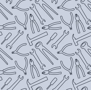 Seamless Pattern With Tools Illustrazione stock