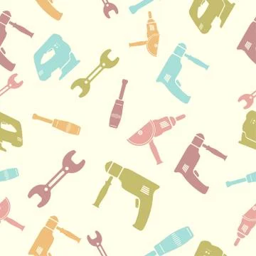 Seamless pattern of Tools Stock Illustration