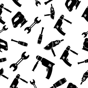 Seamless pattern of Tools Stock Illustration